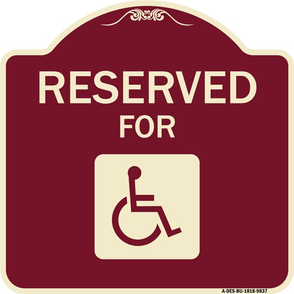 Designer Series-Graphic Handicapped Reserved Burgungy, 18" x 18", BU-1818-9837